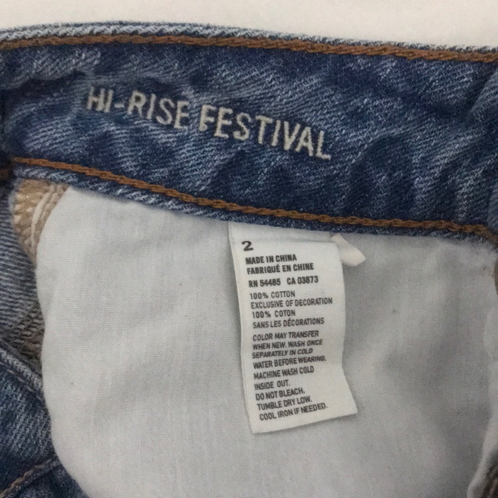 Forever 21 Blue Denim Ripped Shorts - Picture 2 of 3